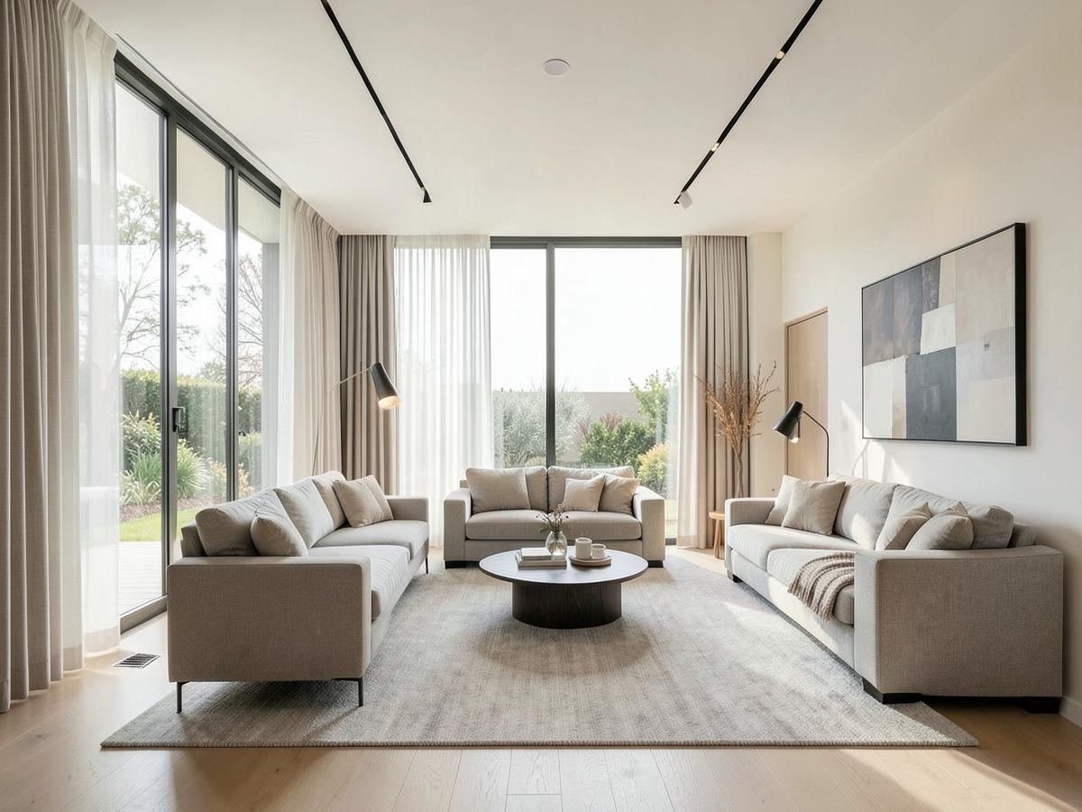 Bright modern living room interior