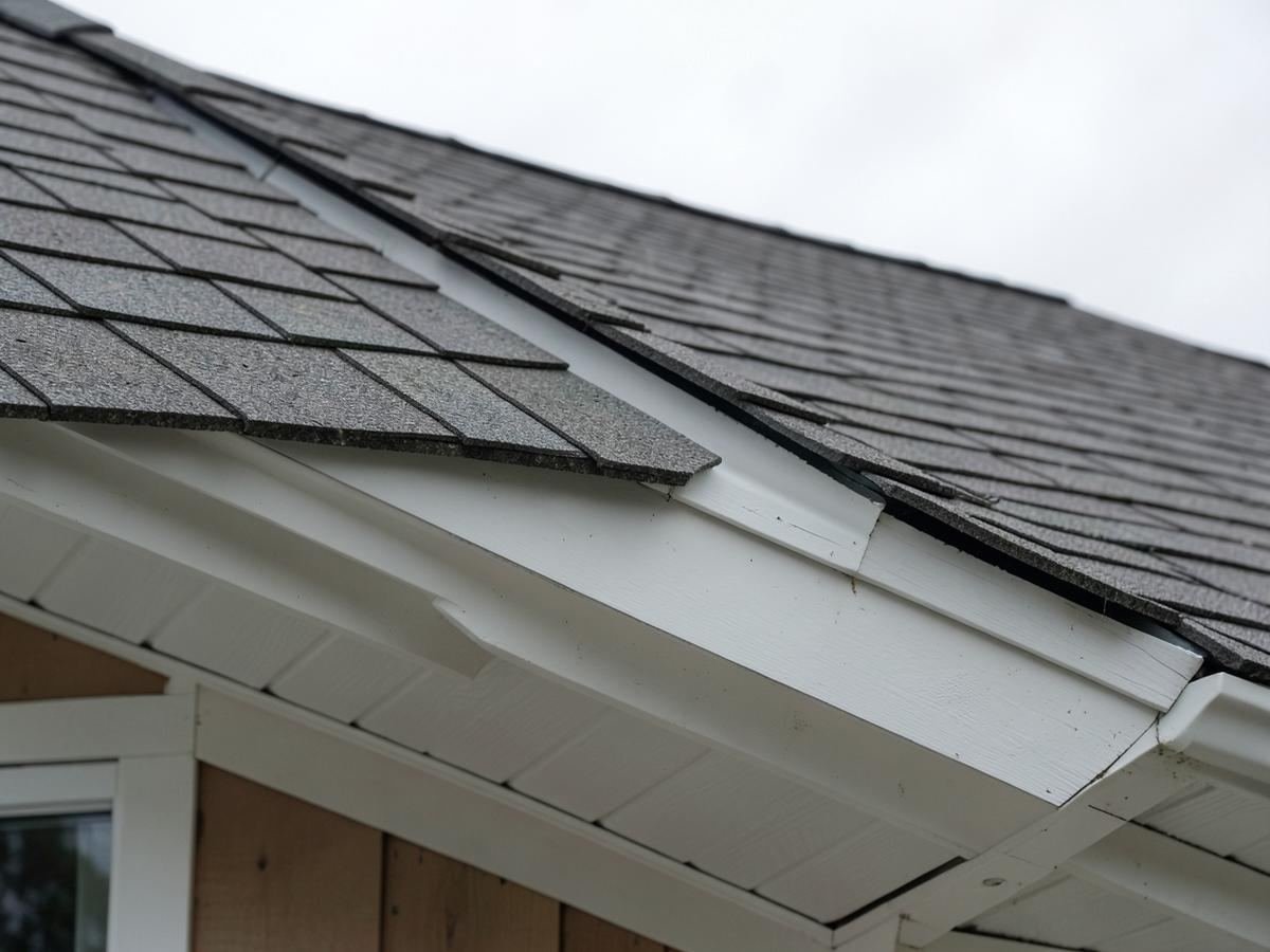 Close documentation of roofline, fascia and trim detail on a residential property