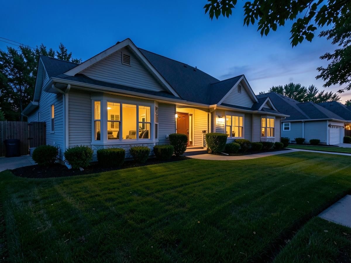 Twilight exterior of a residential home